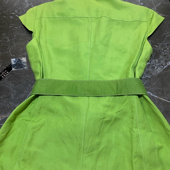 Alex Marie Petite Belted Shirt Dress Bermuda Green 8P NWT Button Front Pockets - Picture 12 of 13